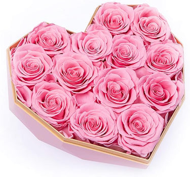 Forever Blossom Heart Shape Gift Box with 15 to 20 Pink Roses